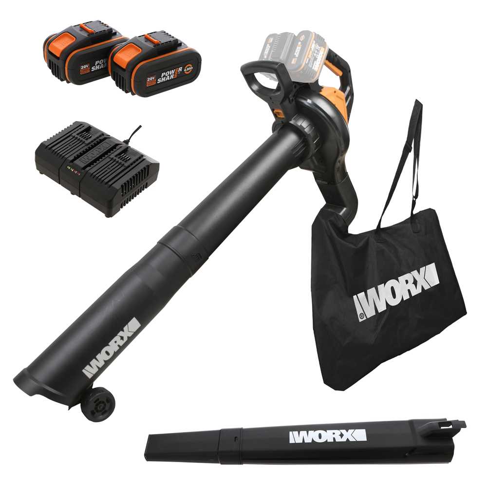 3 in 1 akku laubbläser und sauger worx wg583e 2 x 20 v akkus 4ah