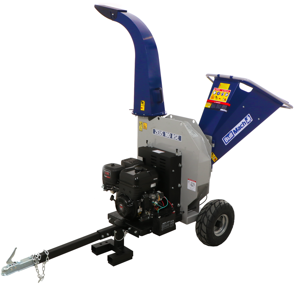 bullmach zeus 180 bse häcksler mit anhängerkupplung briggs & stratton 420 cm³ mit elektrostarter