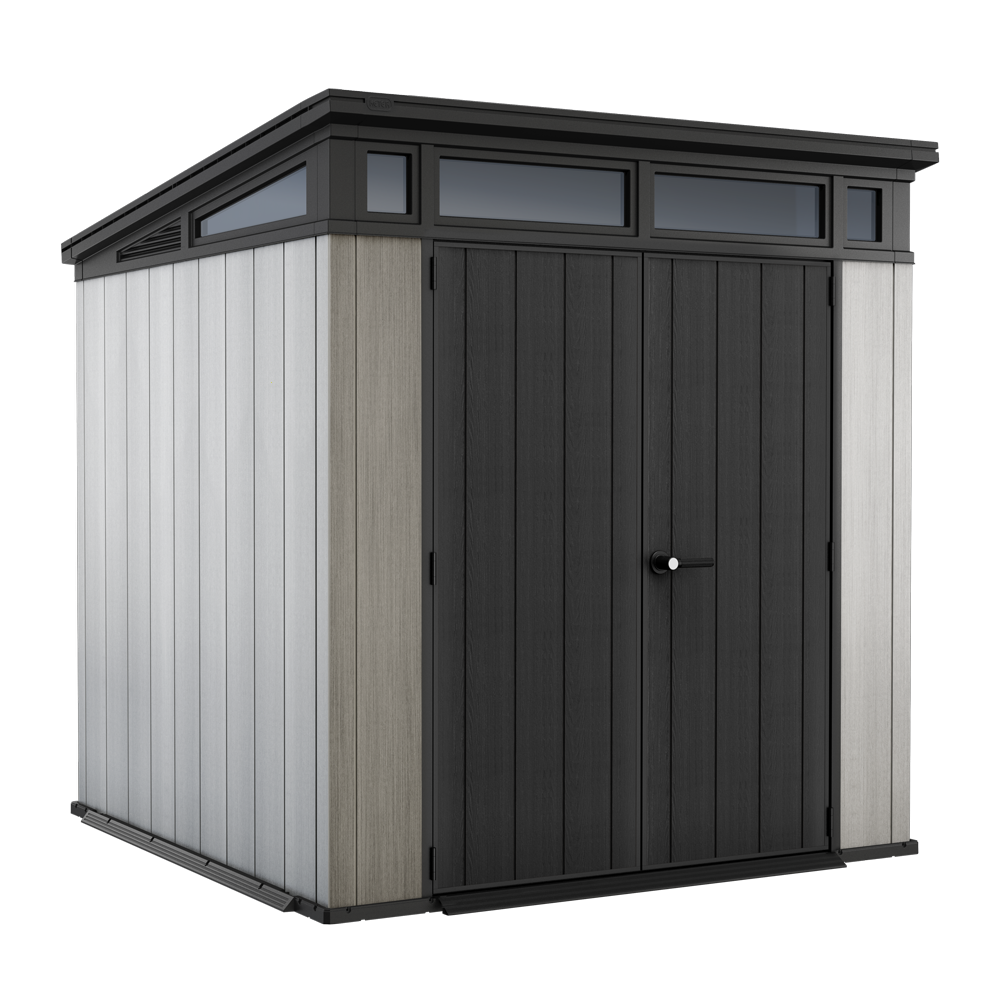 keter artisan grau gartenhaus mit doppeltür 214x218x226 cm