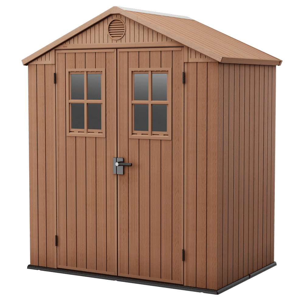 keter darwin braun gartenhaus mit frontfenstern 190x122x221 cm