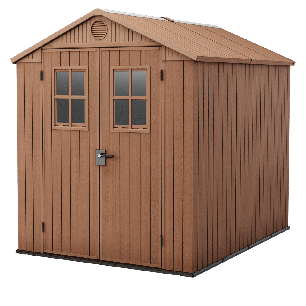 keter darwin braun gartenhaus mit frontfenstern 190x244x221 cm