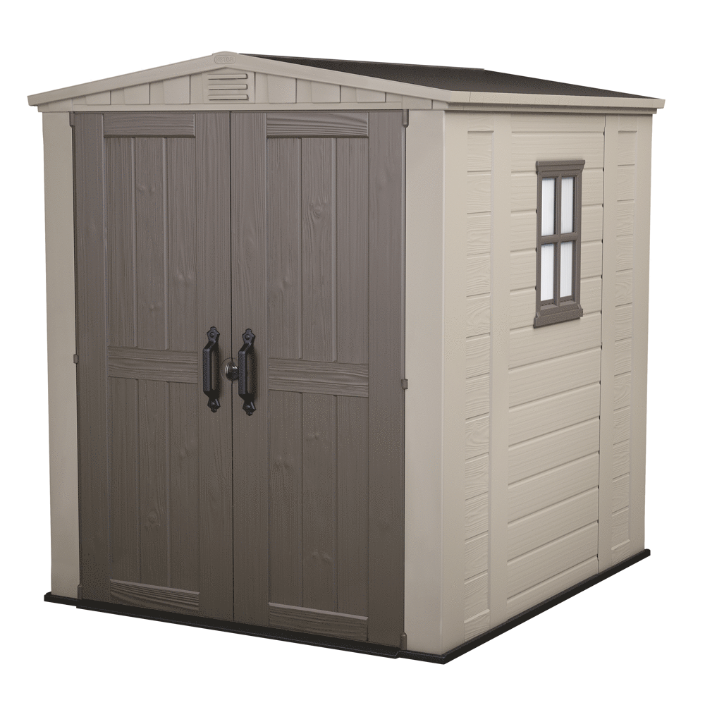 keter factor beige gartenhaus mit seitenfenster 178x195.5x208 cm