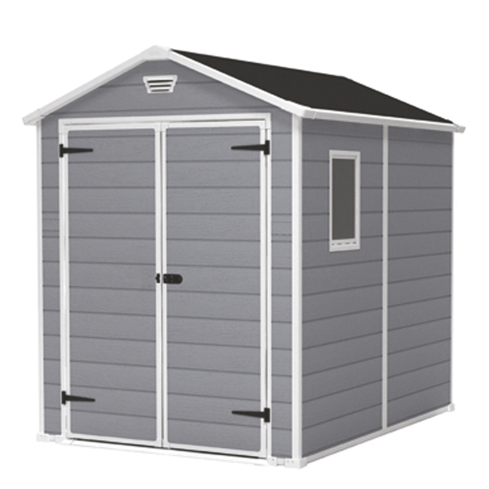 keter manor grau gartenhaus mit seitenfenster 186x237x227 cm