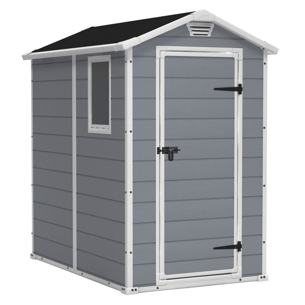 keter manor grau gartenhaus mit seitenfenster