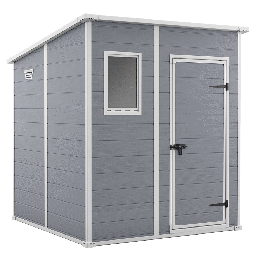 keter manor pent grigio gartenhaus mit frontfenster 183.5x185x200 cm