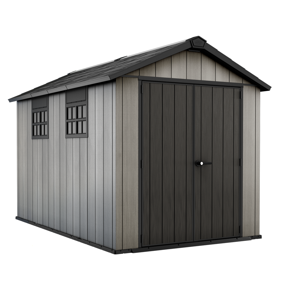 keter oakland 7511 gartenhaus mit doppeltür und fenster 230x350x242 cm