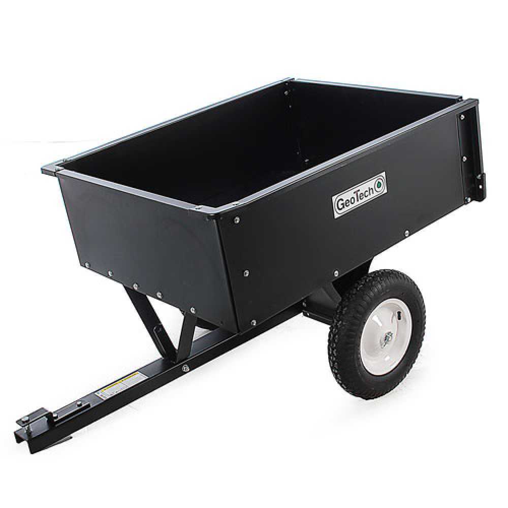 kippbarer anhänger aus metall für rasentraktoren geotech tc3080d mulde 97x76 cm (h 33 cm)