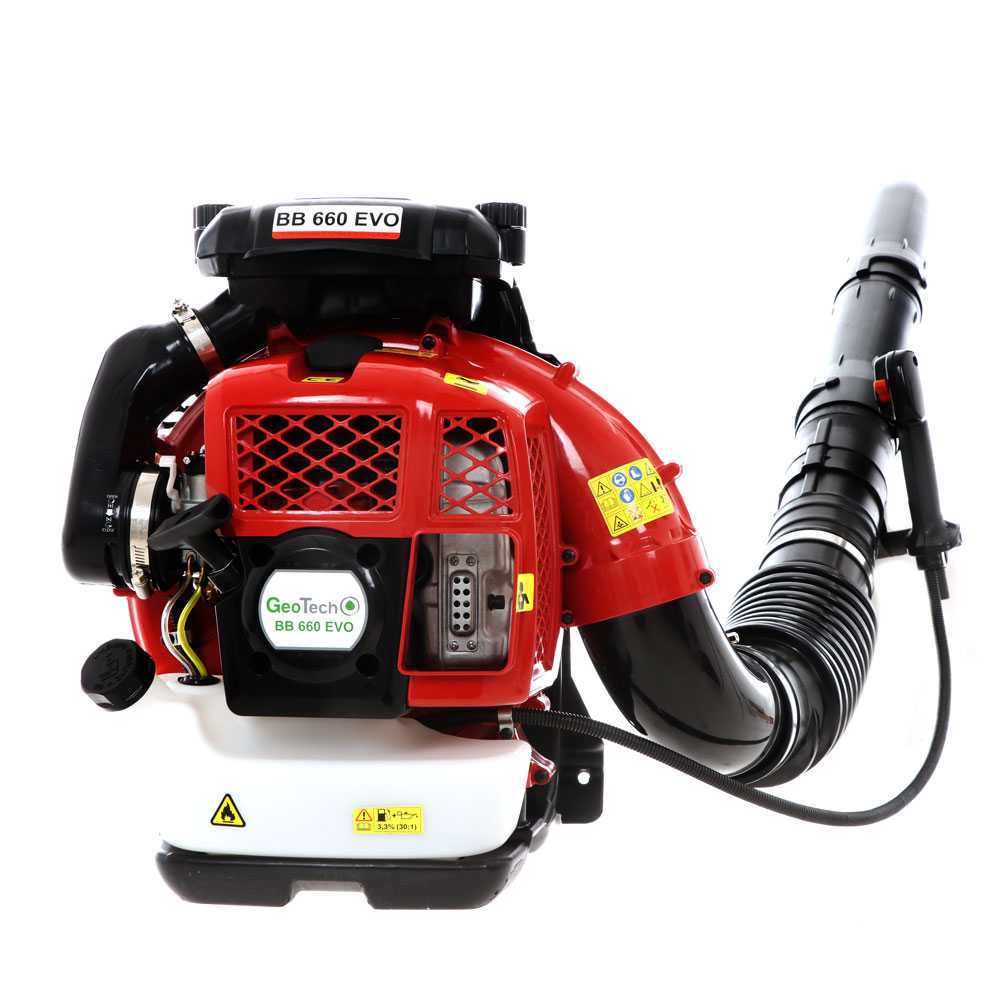 rückentragbarer benzin laubbläser geotech bb 660 evo gepolsterte rückenlehne geschwindigkeit 248 km/h